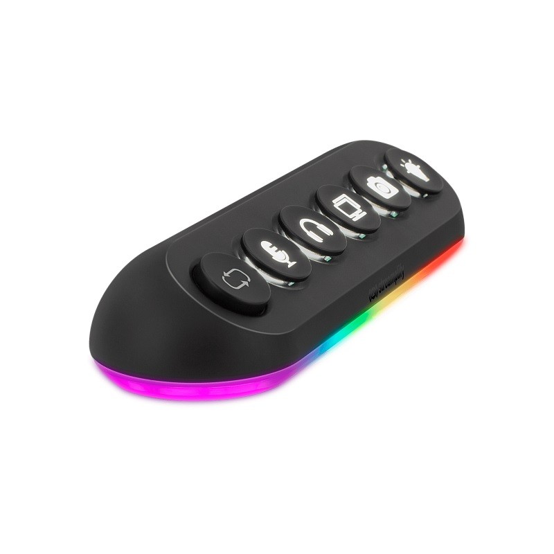 Controlador hub deck 5 puertos usb con botones borde multicolor streamplify aerocool